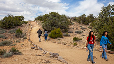 Students on the walking Trails at the San Juan College Campus