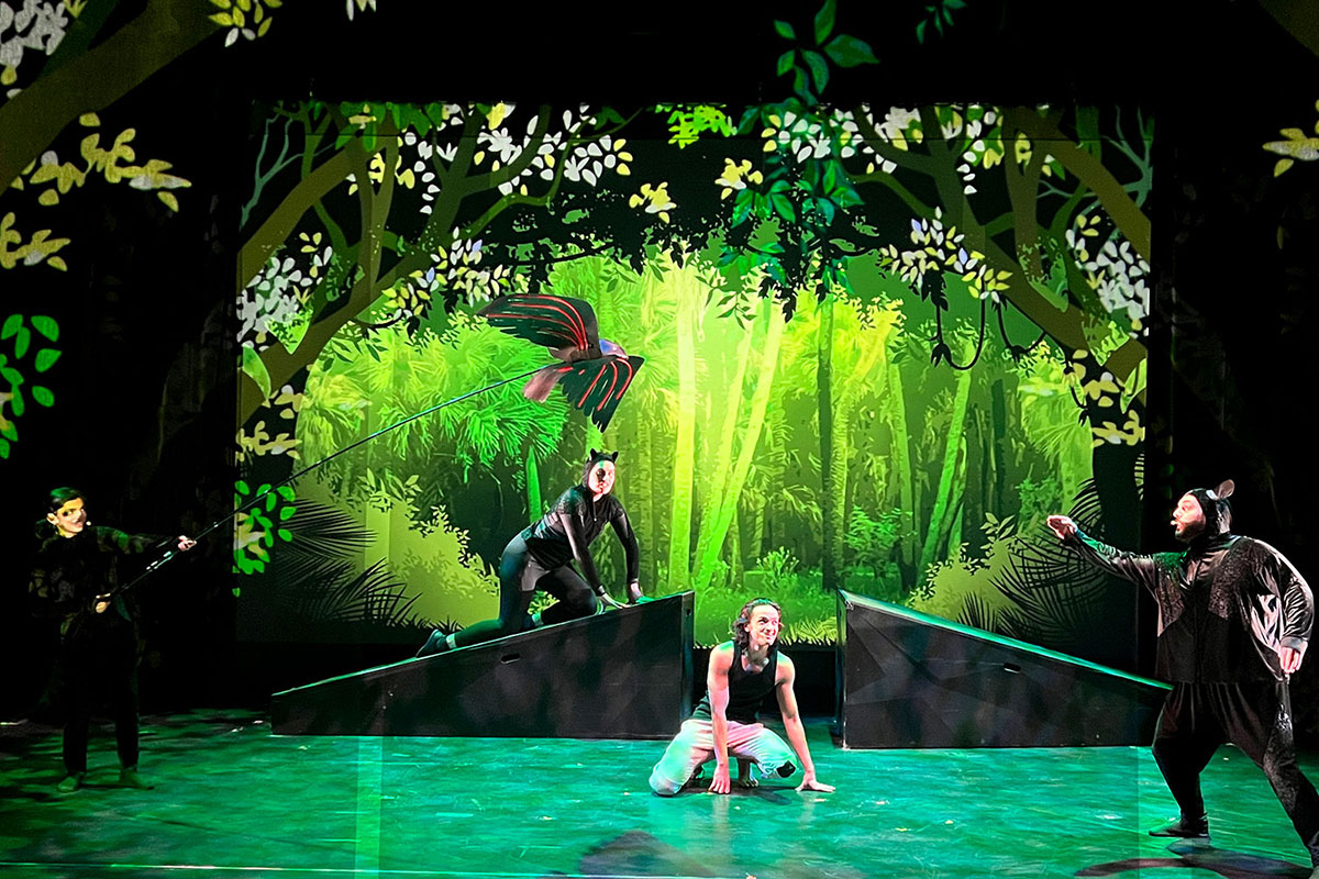 Actors on stage for the Jungle Book performance.