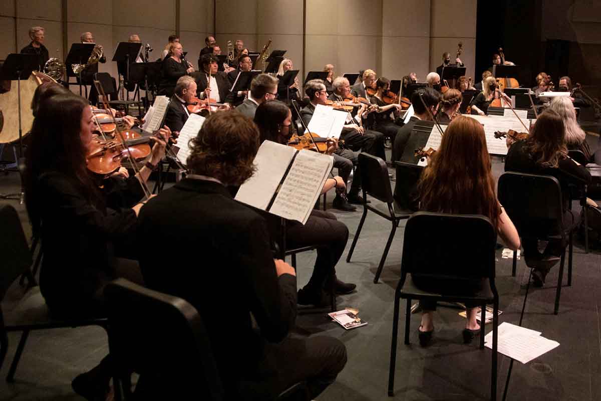 Group of San Juan College students performing at the Henderson Fine Arts Center at SJC