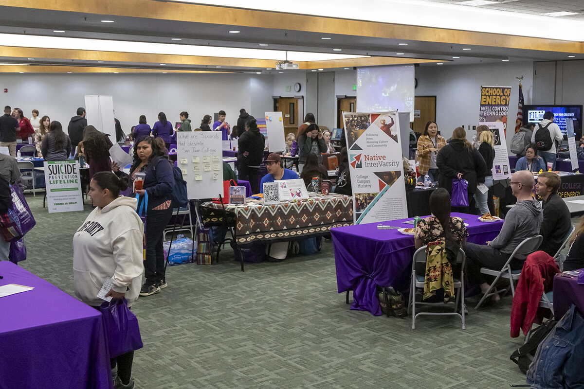 San Juan College Students in the Henderson Fine Arts rooms at Student Rush exploring various clubs and organizations we have to offer!
