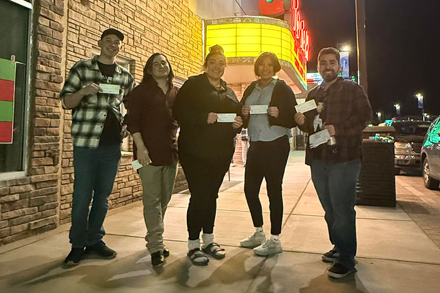 A group of SJC students who won 1st Place in the Community Track at the Film Four Corners Film Competition